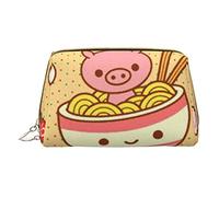 OPSREY Borsa cosmetica da viaggio portatile in pelle stampata a forma di rana, Delizioso dolce Ramen, Taglia unica