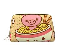 OPSREY Borsa cosmetica da viaggio portatile in pelle stampata con foglie di erba, Delizioso dolce Ramen, Taglia unica