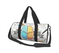 OPSREY Borsa da viaggio rotonda con stampa a farfalla arancione grande capacità borsa da viaggio sportiva, Cervello umano, Taglia unica