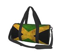 OPSREY Borsa da viaggio rotonda con stampa cane francese di grande capacità, borsa da viaggio sportiva, Vecchia bandiera giamaicana, Taglia unica