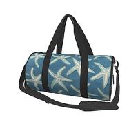 OPSREY Borsa rotonda da viaggio di grande capacità stampata della pelle bovina della borsa di sport della borsa di viaggio, Lana costiera delle stelle marine, Taglia unica