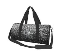 OPSREY Borsone da viaggio rotondo con stampa di maiale rosa con sorriso, Glitter argento lucido., Taglia unica