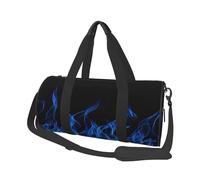 OPSREY Borsone da viaggio rotondo con stampa tie dye con orso che balla e stampa di grande capacità, borsa da viaggio sportiva, Fiamma blu., Taglia unica