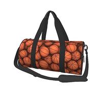 OPSREY Borsone da viaggio rotondo con stampa tie dye con orso che balla e stampa di grande capacità, borsa da viaggio sportiva, Pallacanestro arancione., Taglia unica