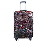 OPSREY Copertura elastica lavabile per valigie con stampa di rosa canina, pianta e bacche, per 53-81 cm, Nero , M