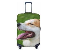 OPSREY Copertura elastica per valigia, personalizzabile, double-face, con stampa di un cane, protezione per bagagli da 45,7 a 81,7 cm, Nero , M