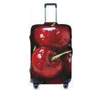 OPSREY Copertura elastica per valigia, personalizzabile, double-face, stampa di ciliegie, per 45-81 cm, Nero , L