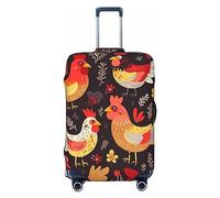 OPSREY Copertura elastica per valigia, personalizzata su entrambi i lati, con stampa di gallo carino, protezione per bagagli per 45-81 cm, Nero , L