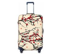 OPSREY Copertura elastica per valigia, personalizzata su entrambi i lati, stampa con fiori di ciliegio, protezione per bagagli per 45-81 cm, Nero , S