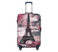 OPSREY Copertura elastica per valigie, copertura personalizzata su entrambi i lati, stampa Torre Eiffel, protezione per bagagli per 45-81 cm, Nero , XL