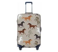 OPSREY Copertura elastica per valigie, personalizzabile, double-face, con stampa di cavalli carini, per 45-81 cm, Nero , XL