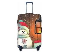 OPSREY Copertura elastica per valigie, personalizzata su entrambi i lati, con stampa di pupazzo di neve, protezione per bagagli per 45-81 cm, Nero , XL