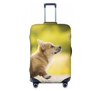 OPSREY Copertura elastica per valigie, personalizzata su entrambi i lati, con stampa di un simpatico cane Corgi, protezione per bagagli per 45-81 cm, Nero , XL