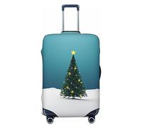 OPSREY Copertura elastica per valigie, personalizzata su entrambi i lati, stampa albero di Natale, protezione per bagagli per 45-81 cm, Nero , XL