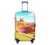 OPSREY Copertura elastica per valigie, personalizzata su entrambi i lati, stampa Candy Land, protezione per bagagli per 45-81 cm, Nero , S