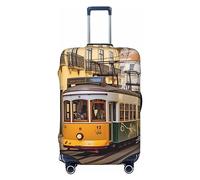 OPSREY Copertura elastica per valigie, personalizzata su entrambi i lati, stampa tram di Lisbona, protezione per bagagli per 45-81 cm, Nero , XL