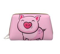 OPSREY Smile Pink Pig Custodia per cosmetici in pelle stampata portatile da viaggio borsa cosmetica borsa da toilette borsa da toilette borsa da viaggio, Smile Pink Pig, Taglia unica
