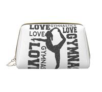 OPSREY Smile Pink Pig Custodia per cosmetici in pelle stampata portatile da viaggio borsa cosmetica borsa da toilette borsa da toilette borsa da viaggio, Love Gymnastics, Taglia unica