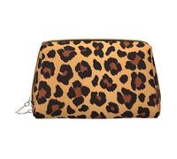 OPSREY Smile Pink Pig Custodia per cosmetici in pelle stampata portatile da viaggio borsa cosmetica borsa da toilette borsa da toilette borsa da viaggio, Motivo leopardato., Taglia unica