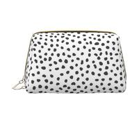 OPSREY Smile Pink Pig Custodia per cosmetici in pelle stampata portatile da viaggio borsa cosmetica borsa da toilette borsa da toilette borsa da viaggio, A pois bianchi e neri., Taglia unica