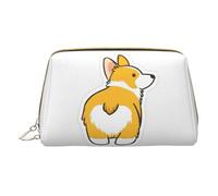 OPSREY Smile Pink Pig Custodia per cosmetici in pelle stampata portatile da viaggio borsa cosmetica borsa da toilette borsa da toilette borsa da viaggio, Carino culo Corgi, Taglia unica