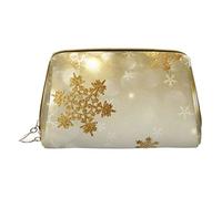OPSREY Smile Pink Pig Custodia per cosmetici in pelle stampata portatile da viaggio borsa cosmetica borsa da toilette borsa da toilette borsa da viaggio, Natale in seta dorata, Taglia unica
