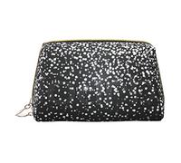 OPSREY Smile Pink Pig Custodia per cosmetici in pelle stampata portatile da viaggio borsa cosmetica borsa da toilette borsa da toilette borsa da viaggio, Glitter argento lucido., Taglia unica