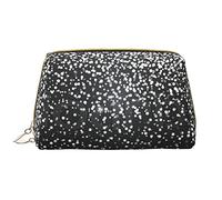OPSREY Smile Pink Pig Custodia per cosmetici in pelle stampata portatile da viaggio borsa cosmetica borsa da toilette borsa da toilette borsa da viaggio, Glitter argento lucido., Taglia unica