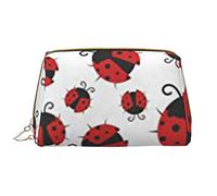 OPSREY Smile Pink Pig Custodia per cosmetici in pelle stampata portatile da viaggio borsa cosmetica borsa da toilette borsa da toilette borsa da viaggio, Coccinella divertente, Taglia unica