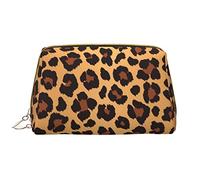 OPSREY Smile Pink Pig Custodia per cosmetici in pelle stampata portatile da viaggio borsa cosmetica borsa da toilette borsa da toilette borsa da viaggio, Motivo leopardato., Taglia unica