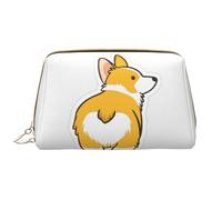 OPSREY Smile Pink Pig Custodia per cosmetici in pelle stampata portatile da viaggio borsa cosmetica borsa da toilette borsa da toilette borsa da viaggio, Carino culo Corgi, Taglia unica