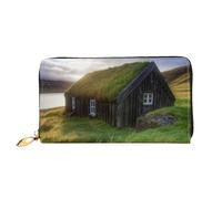 OPSREY Stivali in pelle stampata Portafoglio lungo Clutch Portafoglio Donna Viaggio Portafoglio Carta di Credito, Capanna Islanda, Taglia unica