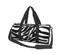 OPSREY Zebra, borsa da viaggio rotonda con stampa stampata, grande capacità, borsa da viaggio sportiva, Stampa zebrata., Taglia unica