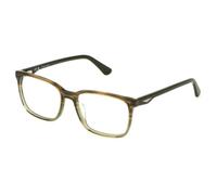 OPT FRAMES POLICE - MAT: Cellulose acetate_C: STRIPED BROWN+GREEN D: 145x17 / Male Cura della persona e salute