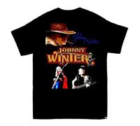 OPTE 11 ! Johnny Winter Signature Shirt Tee Short SleeveBlackXL