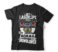 Opte Hey Laser Lips Tshirt Unisex & Kids - Johnny 5 Short Circuit Robot Funny 80's BlackX-Large