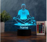 Optechvisual Lampada da calcio personalizzata, luce notturna a LED con nome e numero di maglia, regalo per la cameretta dei bambini, yoga, per ragazzi e appassionati di calcio