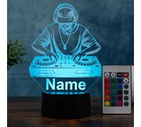 Optechvisual Lampada da DJ personalizzata - Luce notturna a LED con nome e incisione - Idea regalo per DJ amanti della musica e amanti dei club lampada decorativa musicale luce atmosferica