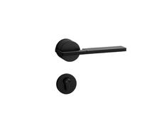 OPTEPYOE Serratura della maniglia porta, serratura camera da letto interna, casa(Black-No Leather)