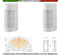 Optex Infinity 2 Sensori Movimento Dual PIR Esterno VXI Rileva Intrusi x Allarme