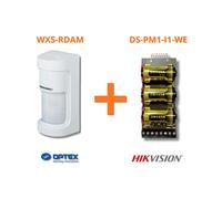 Optex PIR da esterno con copertura a 180 gradi con AM + Modulo Hikvision DS-PM1-