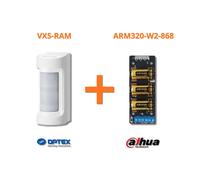Optex sensore esterno wireless doppio PIR 12m 90° + Modulo Dahua ARM320-W2-868