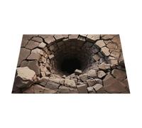 Ôptical Illüsion Carpet, 3D Stereoscopic Visual Trap Mať With Anti-Šlip Rubber Backing, Indoor And Outdoor Use For Entryway, Living Room, Bedroom, And Porcĥ Decor, Durâble Ānd Easy To Clean Polyester