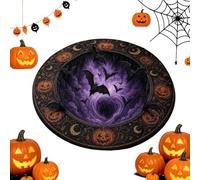 Optical Illusion Round Halloween Rugs - Soft Round Spooky Non-Slip Mat | Halloween Kitchen Rugs for Bathroom Bedroom Home Door Staircase Floor Village Cave Bar