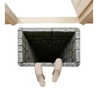 Optical Illusion Rug - 3D Visual Floor Decor, 19.6*31.4*0.7 Inches Non Slip Area Rug with Fun Party Decoration, Mat Long Tail for Entryway Living Room Bedroom Birthday Halloween Holiday Events