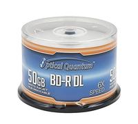 Optical Quantum 6X 50GB BD-R DL Bianco Stampabile A Getto D'inchiostro Blu-ray Doppio Strato Supporti Registrabili 50-Disc Mandrino