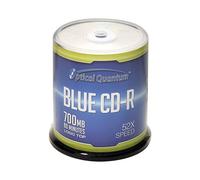 Optical Quantum Blue AZO CD-R 700MB 52X Recordable Media Disc for Data and Music 100pk Spindle Frustration Free Box