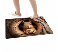 Optical Rug, Fun Fox Rabbit Carpet Collection, Soft Quick Dry Anti Skid Floor Mat with Depth Pattern, Stylish Entryway Rug with Vibrant Design, Decorative Home Carpet for Holiday Party Living Room