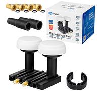 Opticum | LNB monoblocco HB-DIGITAL | 0,1dB | LNC Direkt 2 Sat Astra 19,2° Hotbird 13° | Full HD TV 3D Ultra HD 4K | Guaina in gomma e spina F dorata