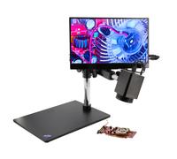 Optika Microscopio IS-4K2, zoom ottico 1x-18x, autofocus, 8 MP, 4K Ultra HD, supporto a sbalzo, schermo da 15,6''